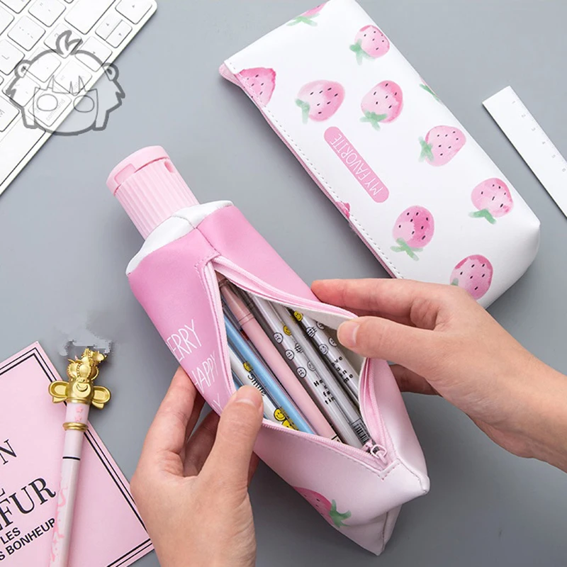 Creative Cute Strawberry Toothpaste PU Pencil Bags Pen Case School Tools For Girls And Kids School Office Stationery Supplies
Creative Cute Strawberry Toothpaste PU Pencil Bags Pen Case School Tools For Girls And Kids School Office Stationery Supplies