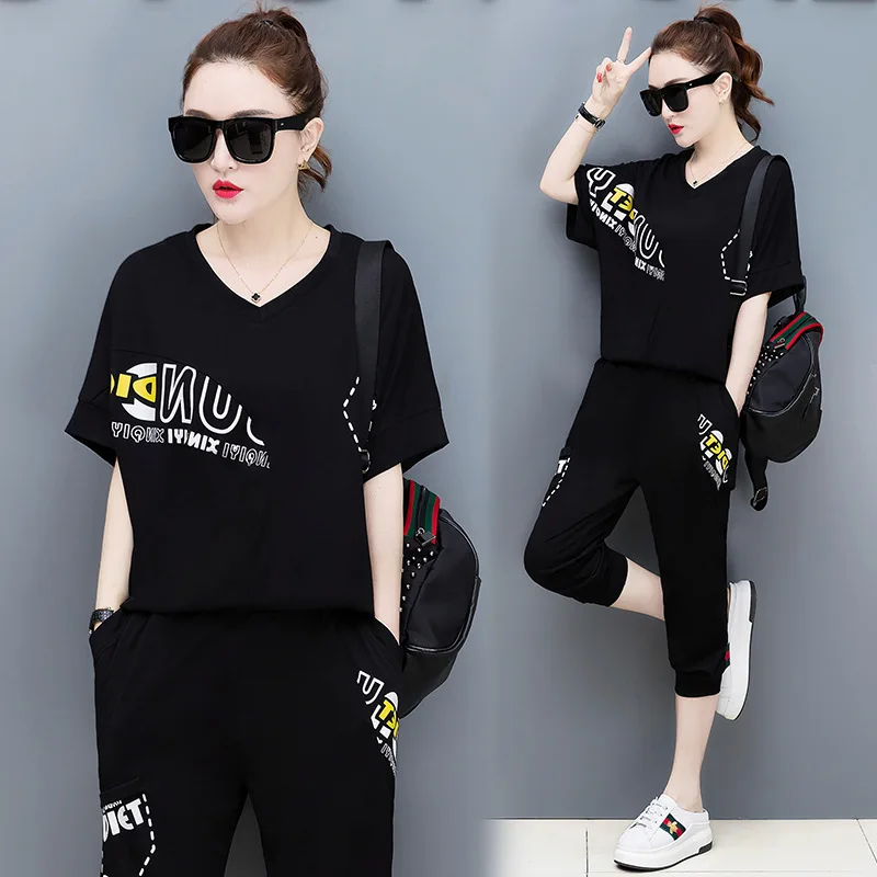 summer women sportswear tracksuit printing short sleeve T-shirt sweatshirt+pant running jogger fitness workout set sport suit
summer women sportswear tracksuit printing short sleeve T-shirt sweatshirt+pant running jogger fitness workout set sport suit