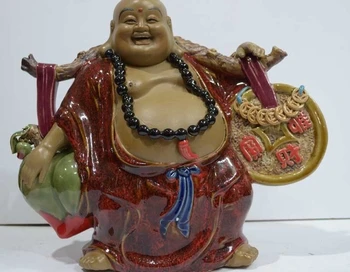 Wucai Pottery Porcelain Statue Money Peach Buddhism Happy Laugh Maitreya Buddha
Wucai Pottery Porcelain Statue Money Peach Buddhism Happy Laugh Maitreya Buddha