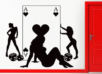 63X56cm Wall Sticker Casino Poker Cards Ace Hearts Girls Women for Living Room Sexy Girl Wall Decals Vinilos Paredes A059
63X56cm Wall Sticker Casino Poker Cards Ace Hearts Girls Women for Living Room Sexy Girl Wall Decals Vinilos Paredes A059