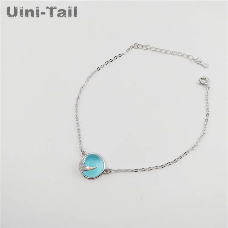 Uini-Tail hot new 925 sterling silver mermaid foam fishtail bracelet girl wind simple fashion blue crystal hand jewelry GN640
Uini-Tail hot new 925 sterling silver mermaid foam fishtail bracelet girl wind simple fashion blue crystal hand jewelry GN640