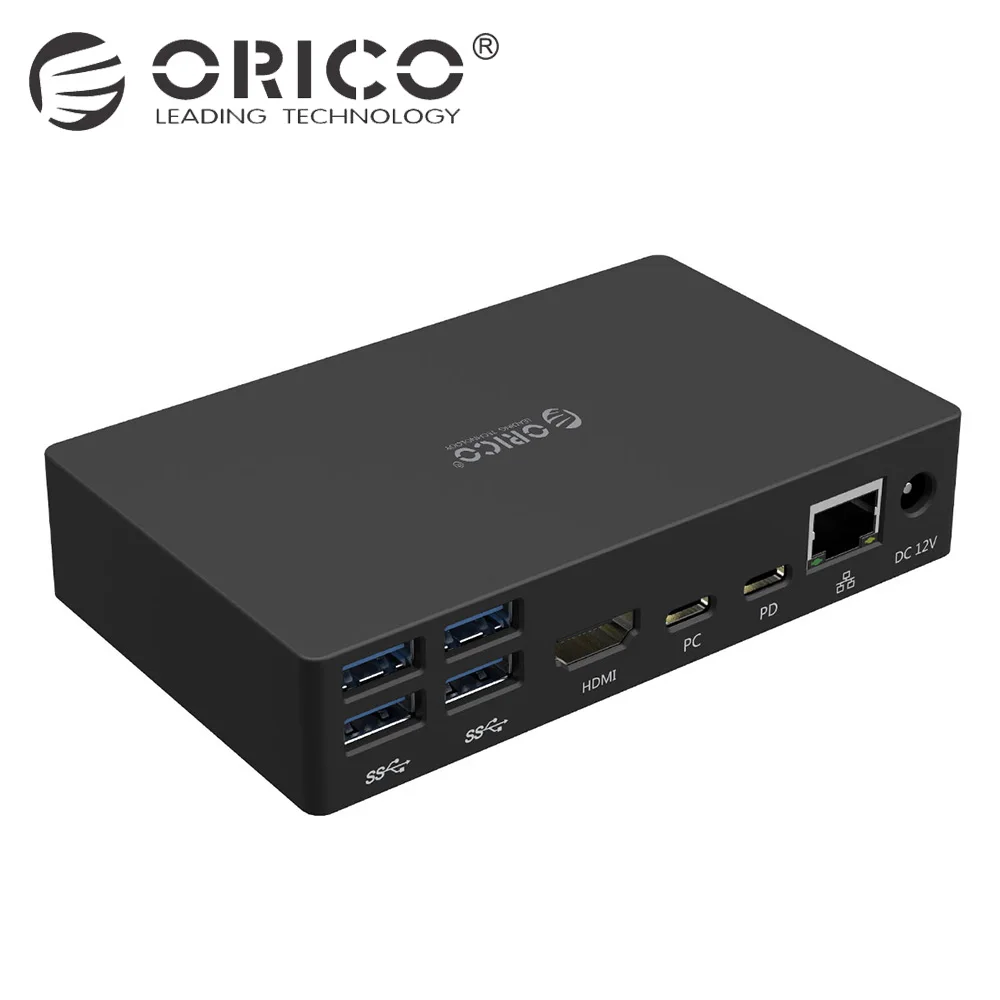ORICO Type-C Universal Docking Station with 6 USB3.0-A ports and Type-C PD DC 12V RJ45 HDMI 4K High-end expansion dock-SDB1
ORICO Type-C Universal Docking Station with 6 USB3.0-A ports and Type-C PD DC 12V RJ45 HDMI 4K High-end expansion dock-SDB1