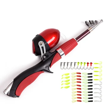1.4m Mini Portable Rod Combo Telescopic Ice Rock Fishing Rod + Closed Spherical Fishing Reel + Soft Lures + Lead Hooks
1.4m Mini Portable Rod Combo Telescopic Ice Rock Fishing Rod + Closed Spherical Fishing Reel + Soft Lures + Lead Hooks