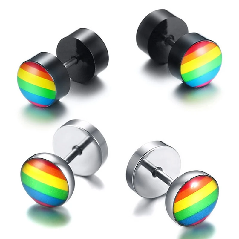 3 Style Gay Pride Rainbow Flag Earrings For Women And Men Lesbian Gay Ear Stud Earrings Titanium Steel Male Female Jewelry Gift
3 Style Gay Pride Rainbow Flag Earrings For Women And Men Lesbian Gay Ear Stud Earrings Titanium Steel Male Female Jewelry Gift
