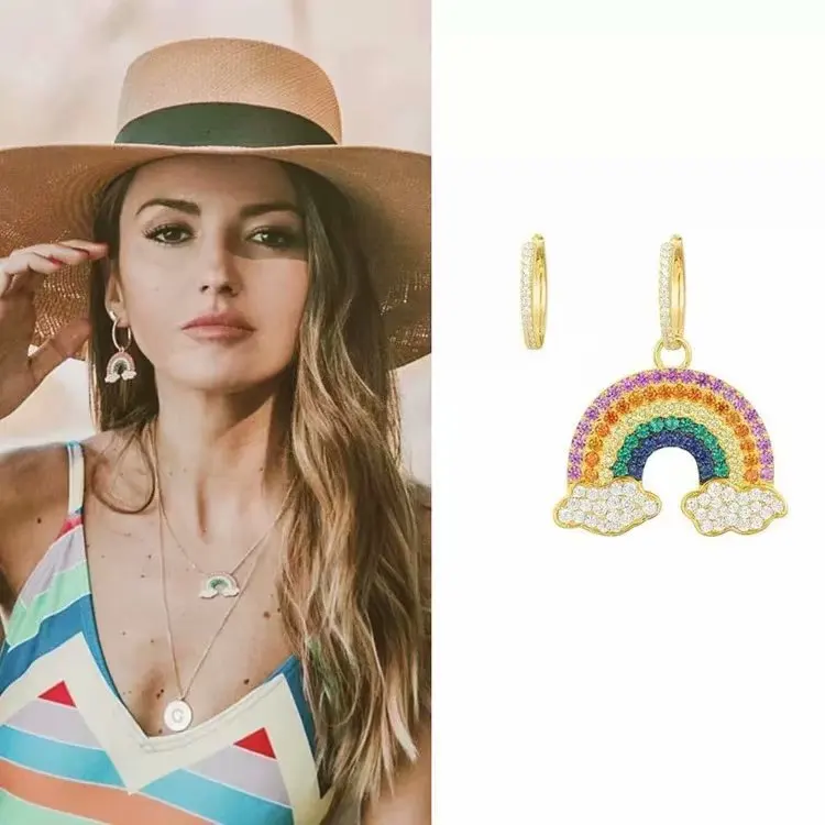 Factory Luxury Silver Yellow Gold Color Asymmetry Rainbow Earrings Colorful Cubic Zirconia Women Monaco ARC EN CIEL Jewelry
Factory Luxury Silver Yellow Gold Color Asymmetry Rainbow Earrings Colorful Cubic Zirconia Women Monaco ARC EN CIEL Jewelry