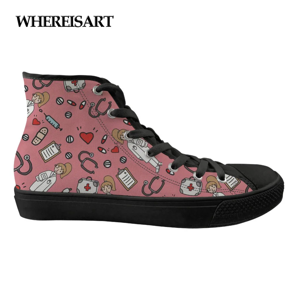 WHEREISART Sketch Medical Pink Flats Fashion Girls Shoes Woman Casual Ladies Sneakers Spring High Top Vulcanize Canvas Shoes
WHEREISART Sketch Medical Pink Flats Fashion Girls Shoes Woman Casual Ladies Sneakers Spring High Top Vulcanize Canvas Shoes