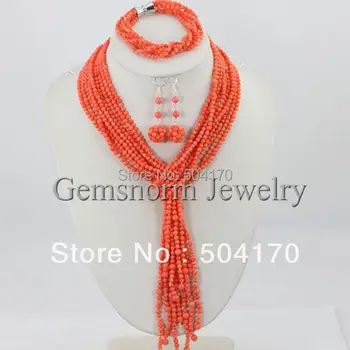 Splendid 5 Rows Coral Beaded Necklace Jewelry Set Latest African Beads Costume Jewelry Set CNR065
Splendid 5 Rows Coral Beaded Necklace Jewelry Set Latest African Beads Costume Jewelry Set CNR065