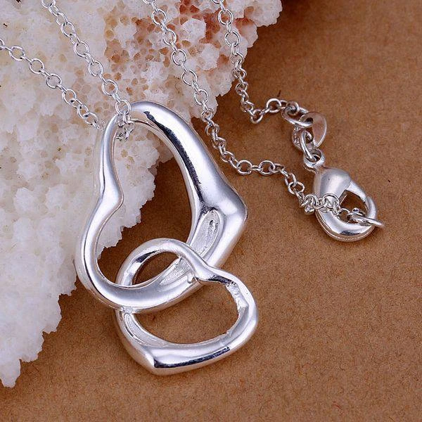 Necklaces silver plated trendy jewelry pendant necklaces double heart 18 inches jewelry wholesale free shipping kokm LP007
Necklaces silver plated trendy jewelry pendant necklaces double heart 18 inches jewelry wholesale free shipping kokm LP007