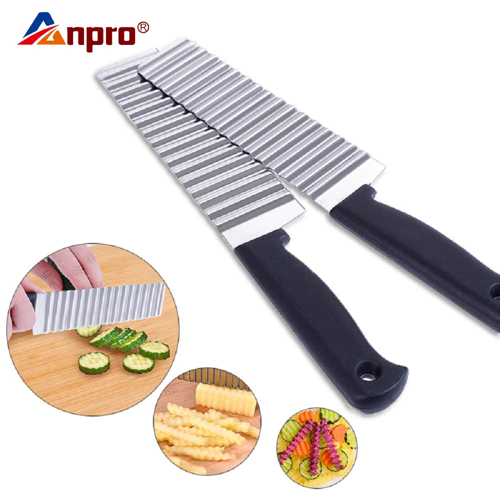 Anpro 1PC Stainless Steel Wavy Cutter Potato Carrot Waves Cutting Slicer Fry Food Slicer Blade Vegetable Salad Chopping Knife
Anpro 1PC Stainless Steel Wavy Cutter Potato Carrot Waves Cutting Slicer Fry Food Slicer Blade Vegetable Salad Chopping Knife