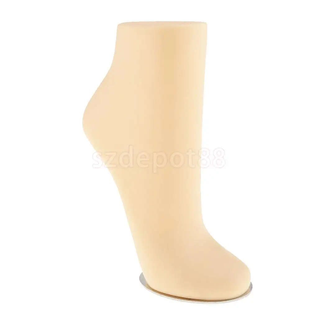 Adult Unisex PVC Mannequin Foot Anklet Socks Display, S/M/L, Black White Natural