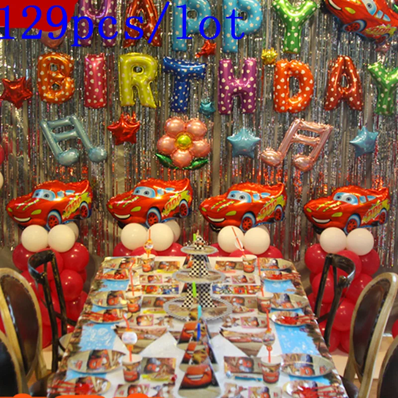 High Quality Disney Cars McQueen Tableware Cup+Plate Kid Birthday Napkin Banner Family Party Horns Decoration Supply 129Pcs/lot
High Quality Disney Cars McQueen Tableware Cup+Plate Kid Birthday Napkin Banner Family Party Horns Decoration Supply 129Pcs/lot