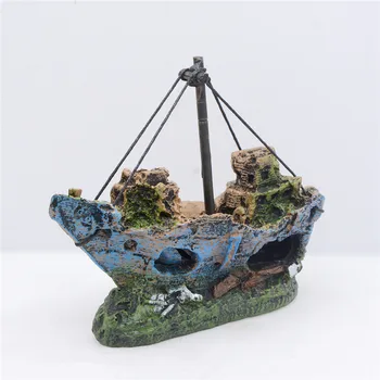 Creative Artificial Boat Aquarium Decoration Resin Pirate Ship Sailing Boat Sunk Corsair Ship Shipwreck Ornament for Fish Tank
Creative Artificial Boat Aquarium Decoration Resin Pirate Ship Sailing Boat Sunk Corsair Ship Shipwreck Ornament for Fish Tank