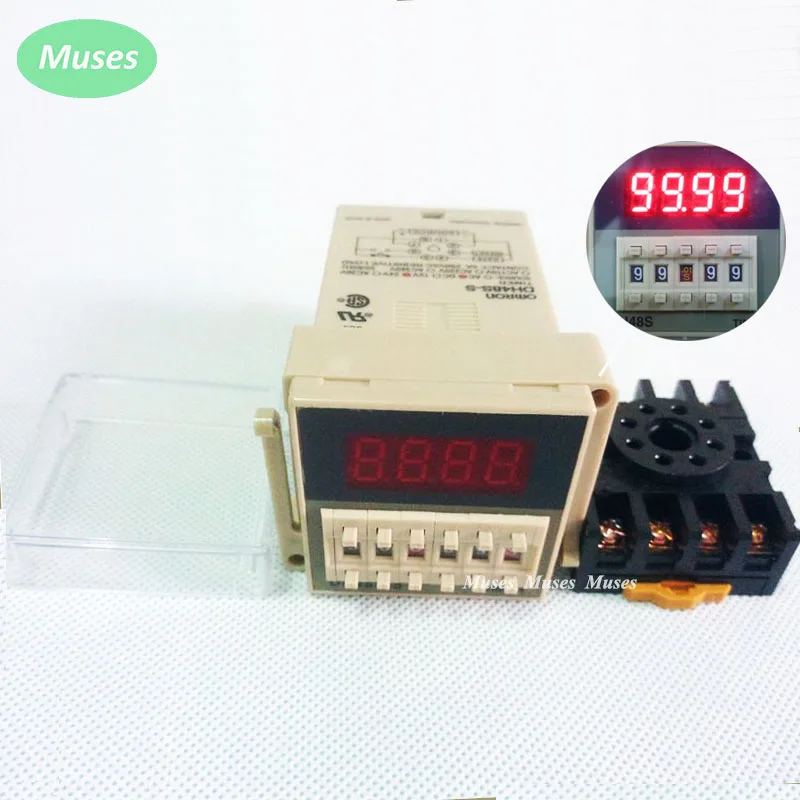 

DH48S-S Digital Timer Time Delay Relay AC110V AC220V AC380V DC24V DC12V 0.01S - 99H 99M 8 Pins with Base Socket