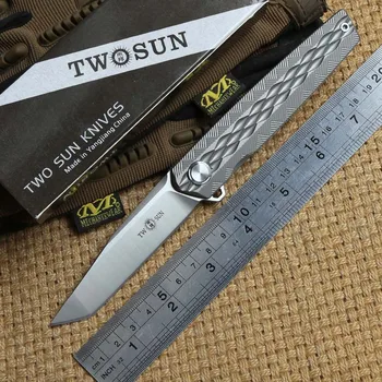 TWO SUN TS06 D2 blade Tactical Flipper ball brearing folding knife titanium camping hunt Pocket knives outdoor Survival EDC Tool
TWO SUN TS06 D2 blade Tactical Flipper ball brearing folding knife titanium camping hunt Pocket knives outdoor Survival EDC Tool
