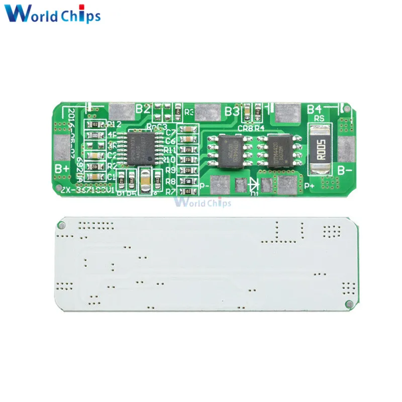 4S 4A-5A 18650 Li-ion Lithium Battery Protection Board 4 Pack PCB BMS 4.25-4.35V To 2.3-3.0V With Over Protection
4S 4A-5A 18650 Li-ion Lithium Battery Protection Board 4 Pack PCB BMS 4.25-4.35V To 2.3-3.0V With Over Protection