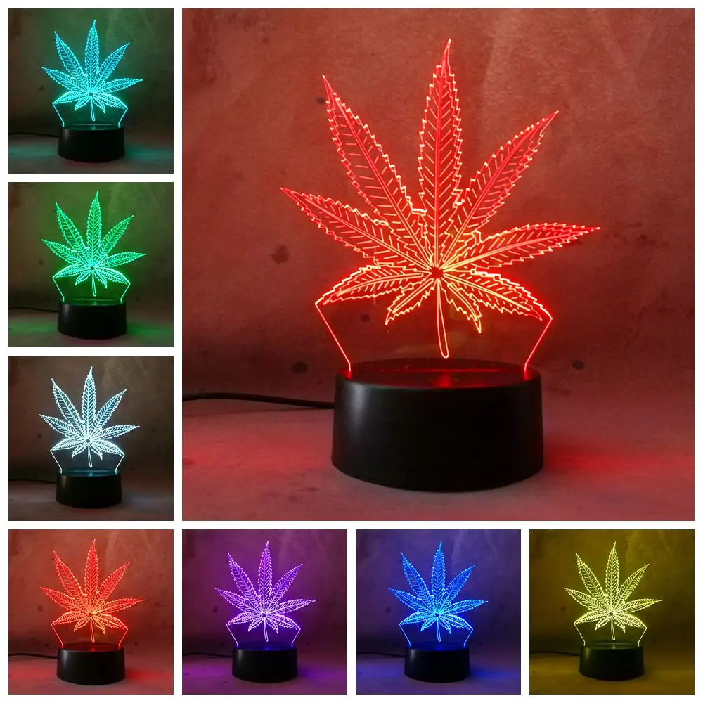 New 2017 Weed Maple leaf 3D LED Lamp house decoration Sleep Night Lamp Desk Table Light Holiday Gifts Toy Flash Party Nightlight
New 2017 Weed Maple leaf 3D LED Lamp house decoration Sleep Night Lamp Desk Table Light Holiday Gifts Toy Flash Party Nightlight