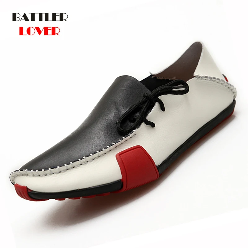 2019 New Fashion Men Driving Shoes Handmade Genuine Leather Mens Loafers Mocassins Spring Autumn Leisure Shoes Men Footwear Shoe
