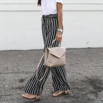 Pants women summer pantalon femme casual pants streetwear Wide Leg Loose Striped Printed Belt Bandage Long Pants Y621
Pants women summer pantalon femme casual pants streetwear Wide Leg Loose Striped Printed Belt Bandage Long Pants Y621