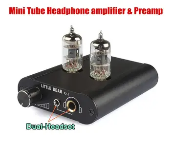 Little bear 6J1 Tube Headphone Amp Audio HiFi Pre-AMP BLACK amp DIY P2-1