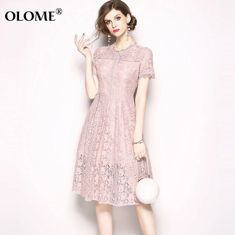 Women Dress Hollow Out Pink Lace O Neck Party High Quality Sexy Dresses 2019 Summer New Style Ladies Fashion Slim Dress Women
Women Dress Hollow Out Pink Lace O Neck Party High Quality Sexy Dresses 2019 Summer New Style Ladies Fashion Slim Dress Women
