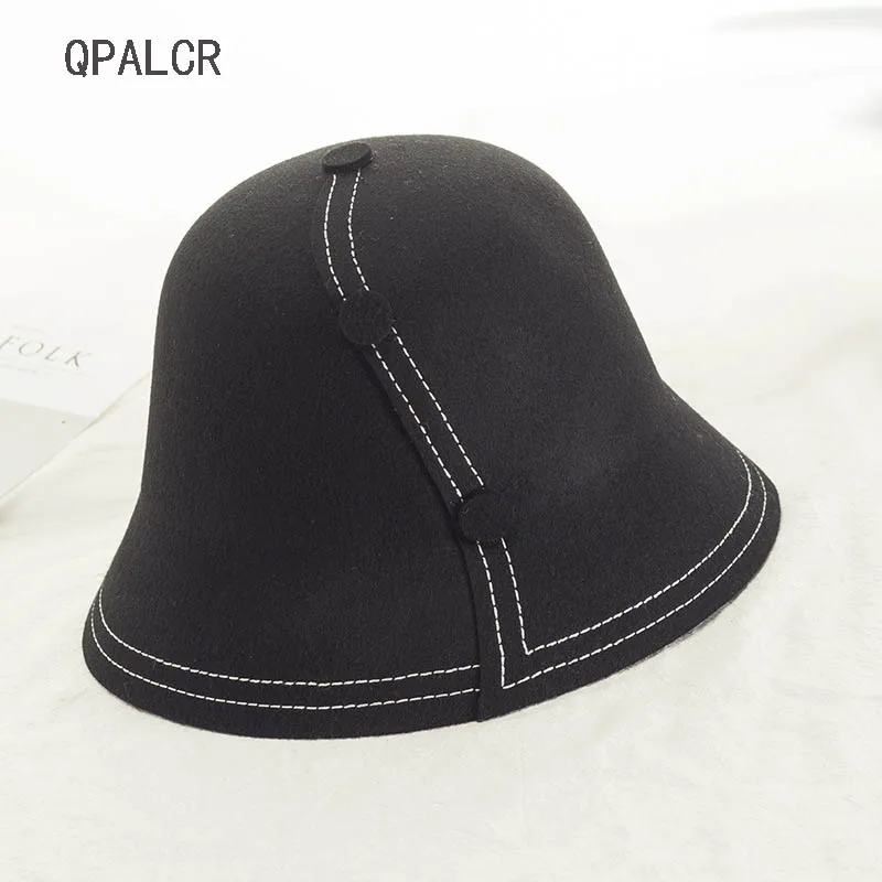 QPALCR Korea Retro Foldable Wool Fedora Hat For Women Buttons Decoration Bucket Hats Unisex Wool Topper Fashion Fisherman's Cap
QPALCR Korea Retro Foldable Wool Fedora Hat For Women Buttons Decoration Bucket Hats Unisex Wool Topper Fashion Fisherman's Cap
