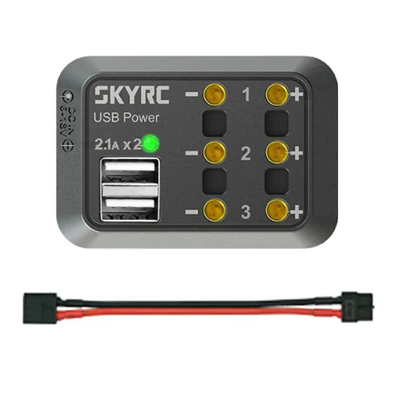 SKYRC 6-18V DC Power Distributor Multi Output 10A XT60 Plug Banana Plug banana connector alligator clips USB 5V 2.1A RC part
SKYRC 6-18V DC Power Distributor Multi Output 10A XT60 Plug Banana Plug banana connector alligator clips USB 5V 2.1A RC part