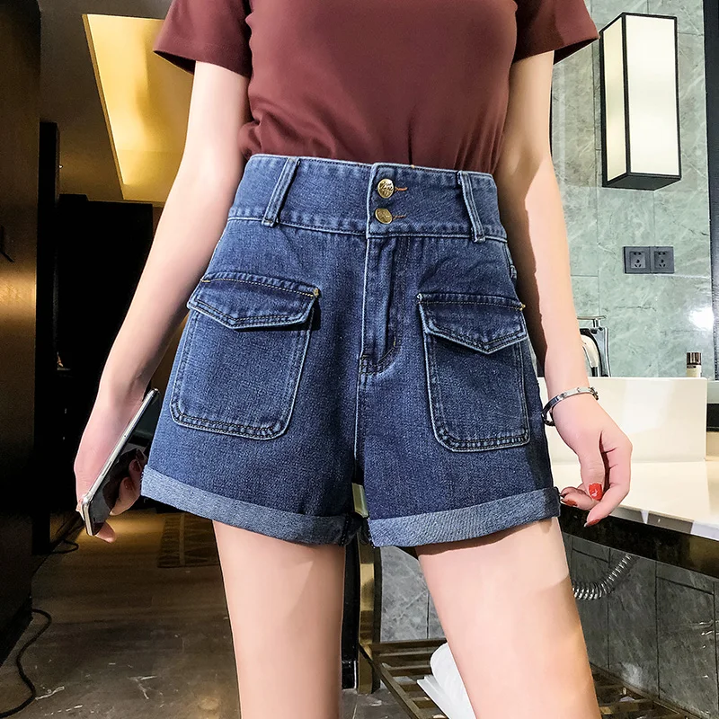 Summer Denim Shorts Plus Size Women Casual Short pants High Waist Pockets spodenki damskie Female Students big yards jeans short
Summer Denim Shorts Plus Size Women Casual Short pants High Waist Pockets spodenki damskie Female Students big yards jeans short