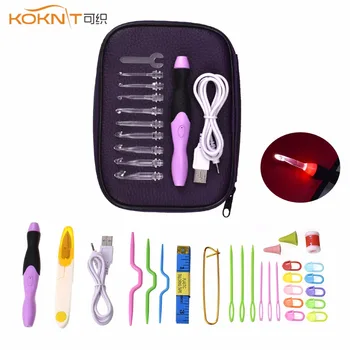 KOKNIT Led Crochet Hook Set Changeable Crochet Needles Yarn Weave Knitting Hook Needles Scissors Needles Sewing Kit With Case
KOKNIT Led Crochet Hook Set Changeable Crochet Needles Yarn Weave Knitting Hook Needles Scissors Needles Sewing Kit With Case