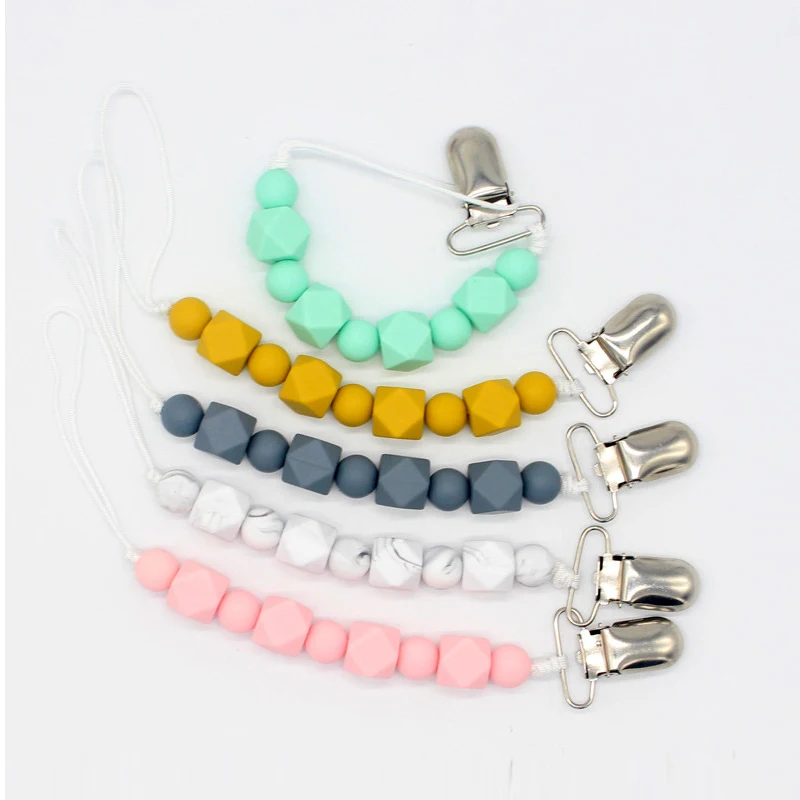 Baby Pacifier Clips BPA Free DIY Pacifier Chain with Silicone Beads Metal Holder Infant Feeding Teething Chew Toys Dummy Clips
Baby Pacifier Clips BPA Free DIY Pacifier Chain with Silicone Beads Metal Holder Infant Feeding Teething Chew Toys Dummy Clips