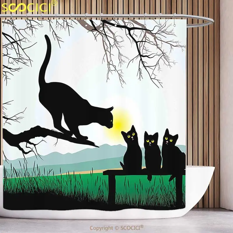 Waterproof Shower Curtain Cat Decor Mother Cat on Tree Branch and Baby Kittens in Park Best Friends I Love My Kitty Graphic
Waterproof Shower Curtain Cat Decor Mother Cat on Tree Branch and Baby Kittens in Park Best Friends I Love My Kitty Graphic