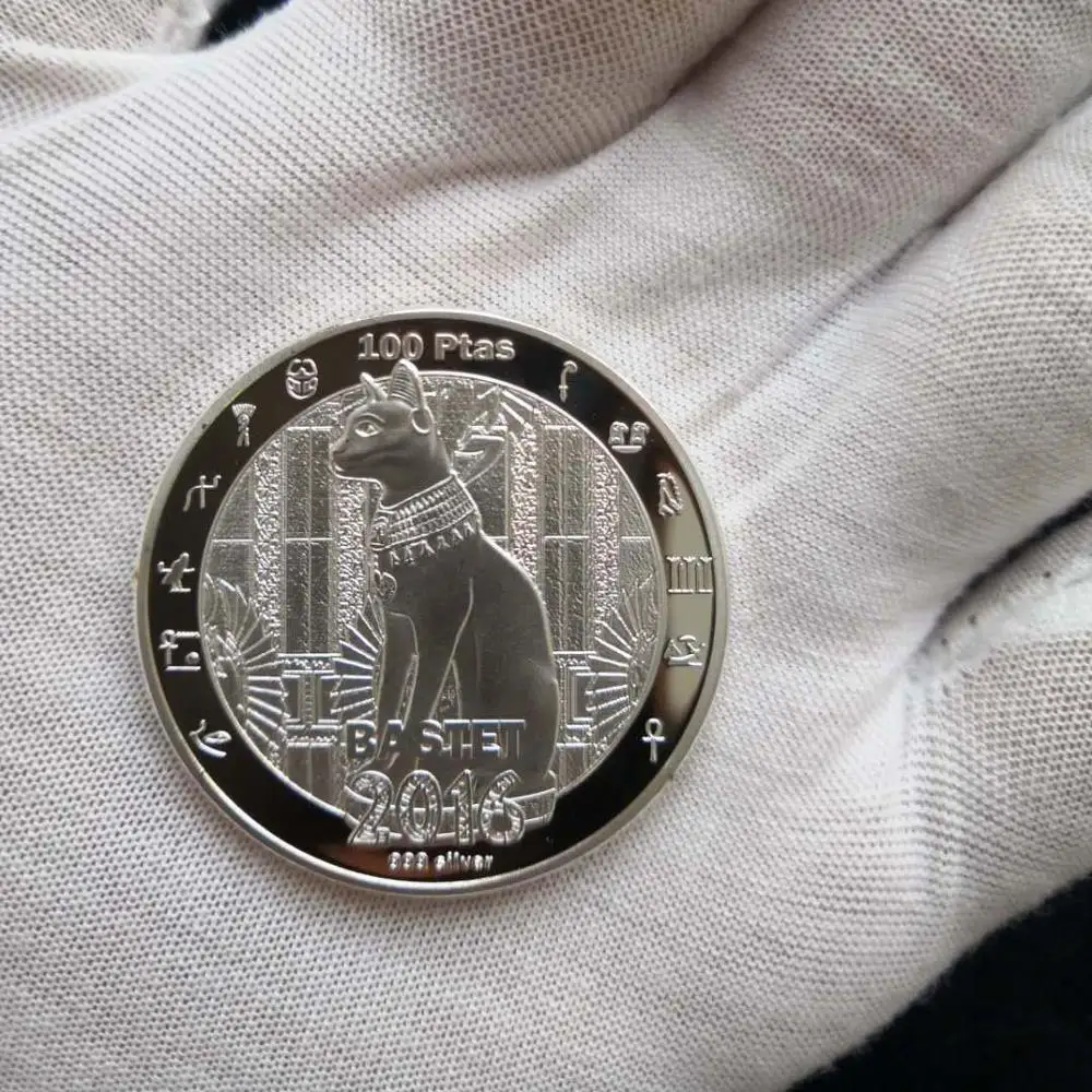2016 Ancient Egyptian Mythology Cat God Bastot Goddess Silver Plated Commemorative Metal Coin Collection And Art Crafts
2016 Ancient Egyptian Mythology Cat God Bastot Goddess Silver Plated Commemorative Metal Coin Collection And Art Crafts