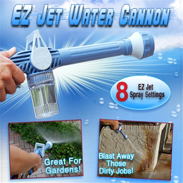 

8 in 1 EZ Jet Adjustable Water Cannon Built-in Soap Dispenser Multi-functional Water Cannon Gun Spray for Gardening Car Washing