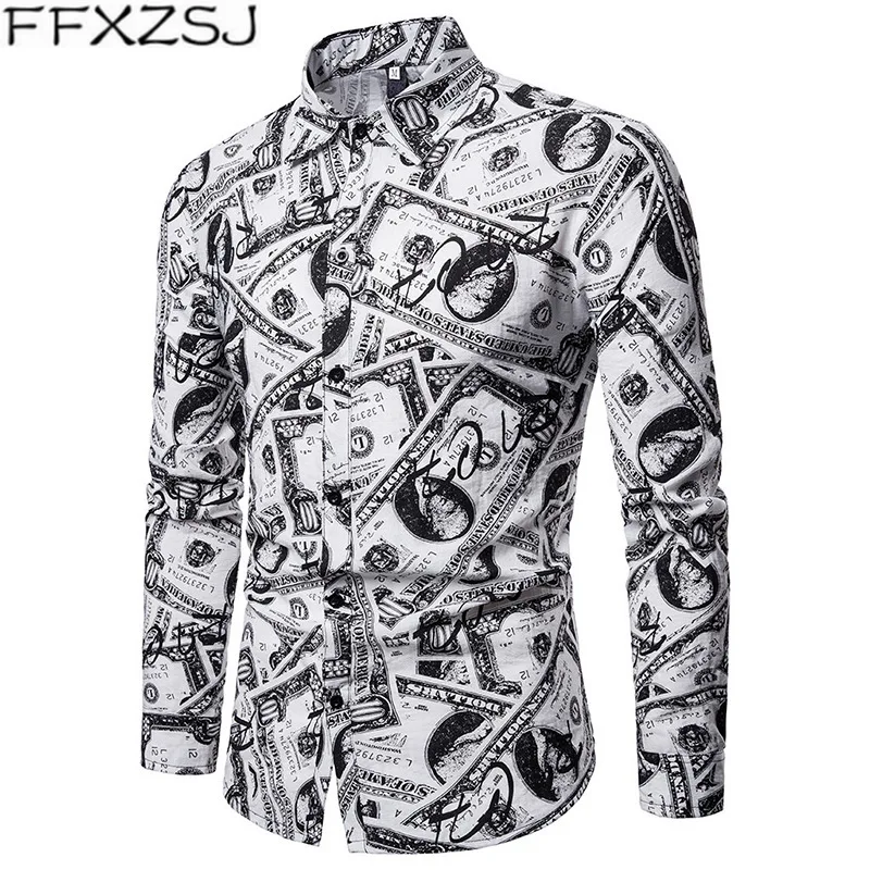 FFXZSJ Brand 2019 new fashion hip hop men long sleeve shirts high printing dollar banknote blouse party club man tops shirts
FFXZSJ Brand 2019 new fashion hip hop men long sleeve shirts high printing dollar banknote blouse party club man tops shirts