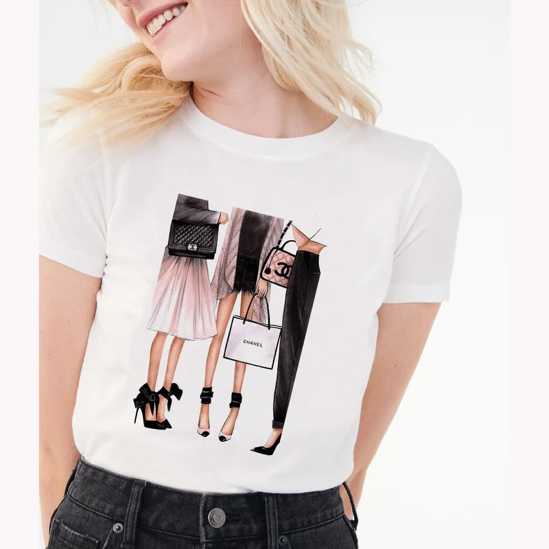 2019 New hot Fashion High Heels Print t shirt women vogue bag flowers Summer Tshirts girl Princess Short Sleeve T-Shirt Tops
2019 New hot Fashion High Heels Print t shirt women vogue bag flowers Summer Tshirts girl Princess Short Sleeve T-Shirt Tops