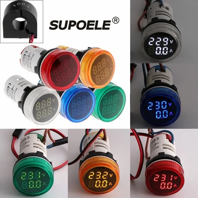 CE RoHS 22mm LED Panel Indicator Type Digital Voltmeter Ammeter 2 In 1 Testing Range AC 50-500V 0-100Amp
CE RoHS 22mm LED Panel Indicator Type Digital Voltmeter Ammeter 2 In 1 Testing Range AC 50-500V 0-100Amp