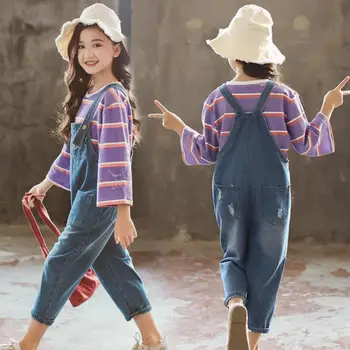 Princess Teenage Girls Clothing Set 2020 New Toddler Girls Outfits Striped T-shirts Tops + Denim Pants Jumpsuits Ensemble Fille
Princess Teenage Girls Clothing Set 2020 New Toddler Girls Outfits Striped T-shirts Tops + Denim Pants Jumpsuits Ensemble Fille