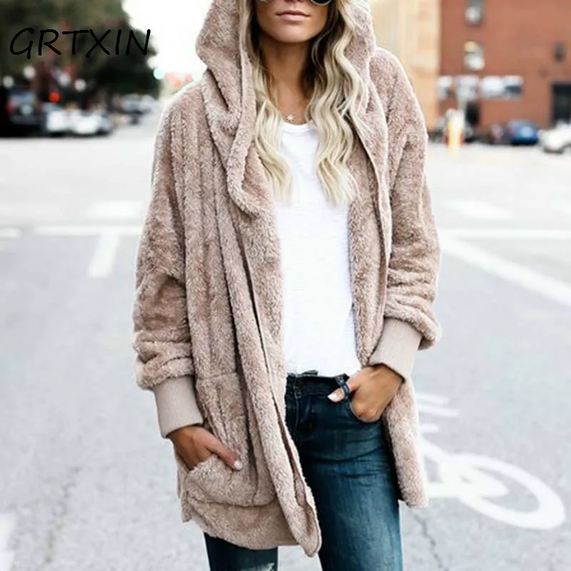 New Year Spring Faux Fur Teddy Bear Coat Jacket Women Fashion Open Stitch Hooded Coat Female Long Sleeve Fuzzy Jacket
New Year Spring Faux Fur Teddy Bear Coat Jacket Women Fashion Open Stitch Hooded Coat Female Long Sleeve Fuzzy Jacket
