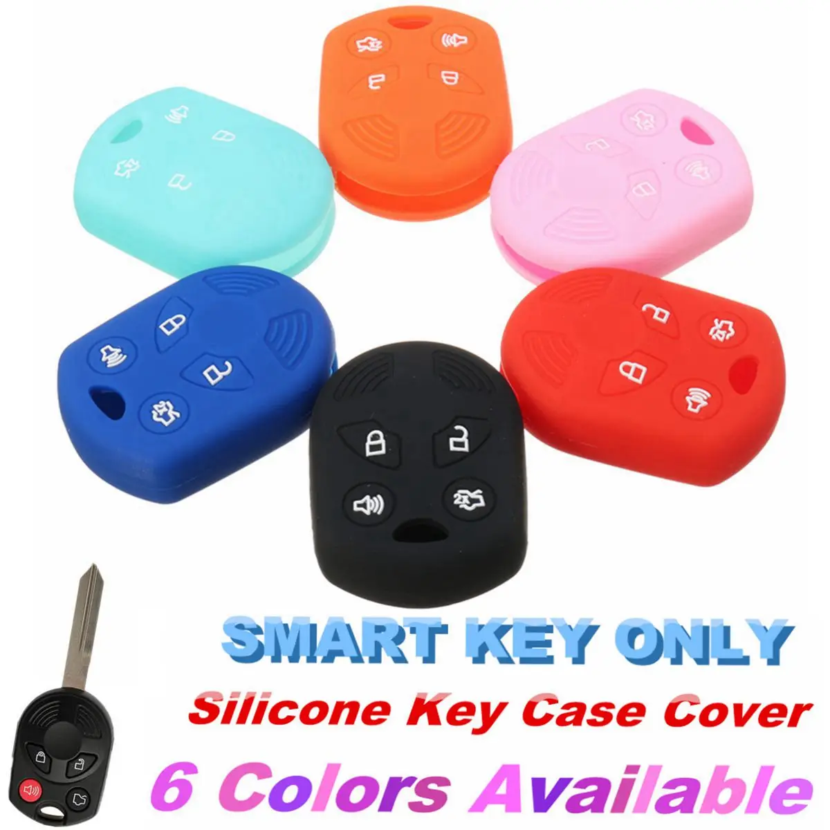 4 Buttons Silicone Car Key Case Cover Auto Remote Key Fob Shell Holder for Ford Focus/Escape/C-Max/Fusion/Edge/Taurus
4 Buttons Silicone Car Key Case Cover Auto Remote Key Fob Shell Holder for Ford Focus/Escape/C-Max/Fusion/Edge/Taurus
