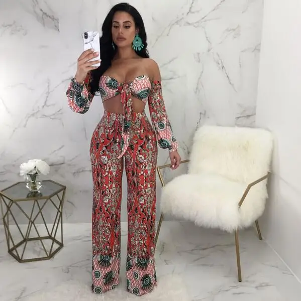 2018 New Arrive Famous Brand Sexy 2 piece Set Women Print Full Sleeve V-Neck Strapless Belt Long Pants Beach Style Set DW421
2018 New Arrive Famous Brand Sexy 2 piece Set Women Print Full Sleeve V-Neck Strapless Belt Long Pants Beach Style Set DW421