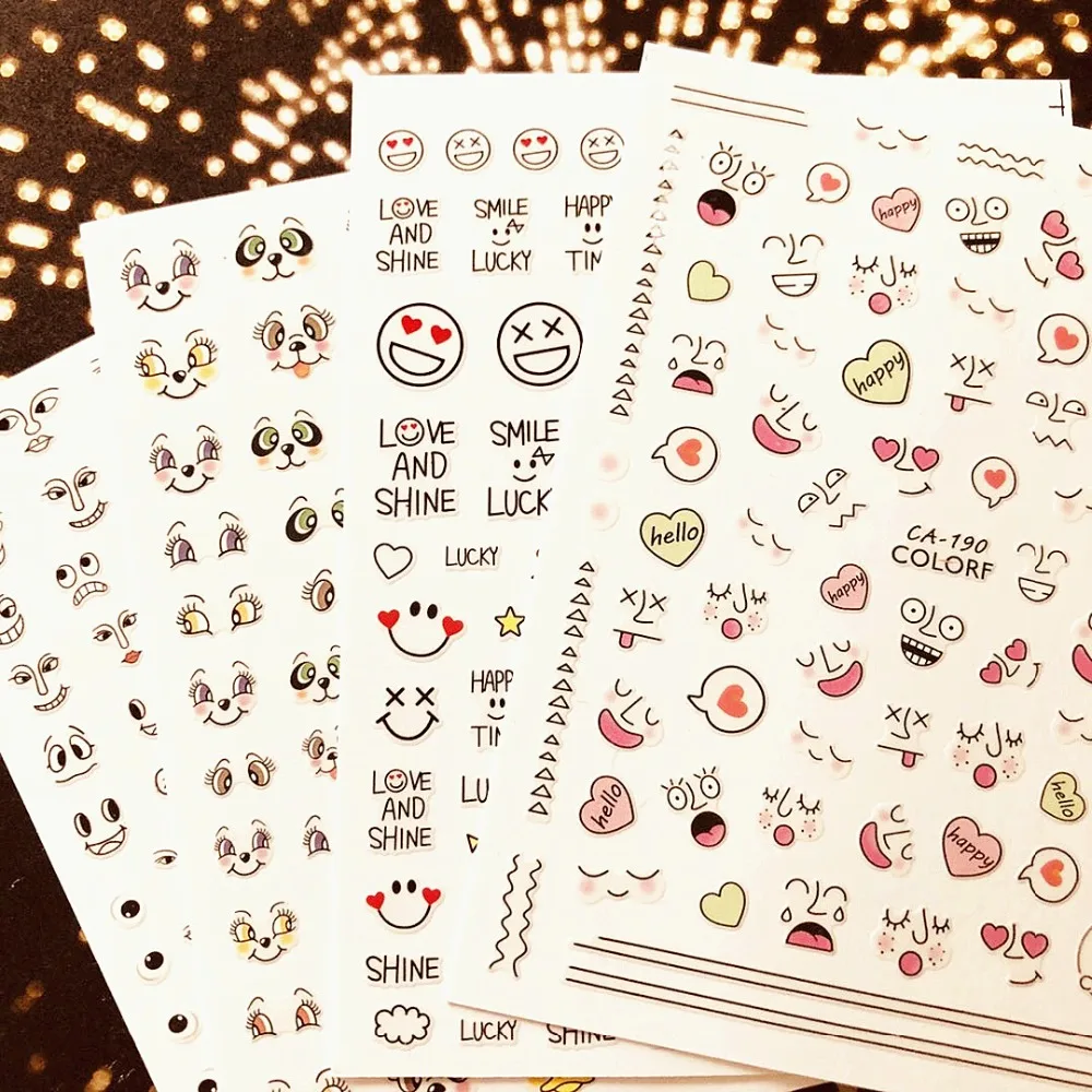 CA-100-191-192-193 smile face 3d nail art stickers decal template diy nail tool decorations
CA-100-191-192-193 smile face 3d nail art stickers decal template diy nail tool decorations