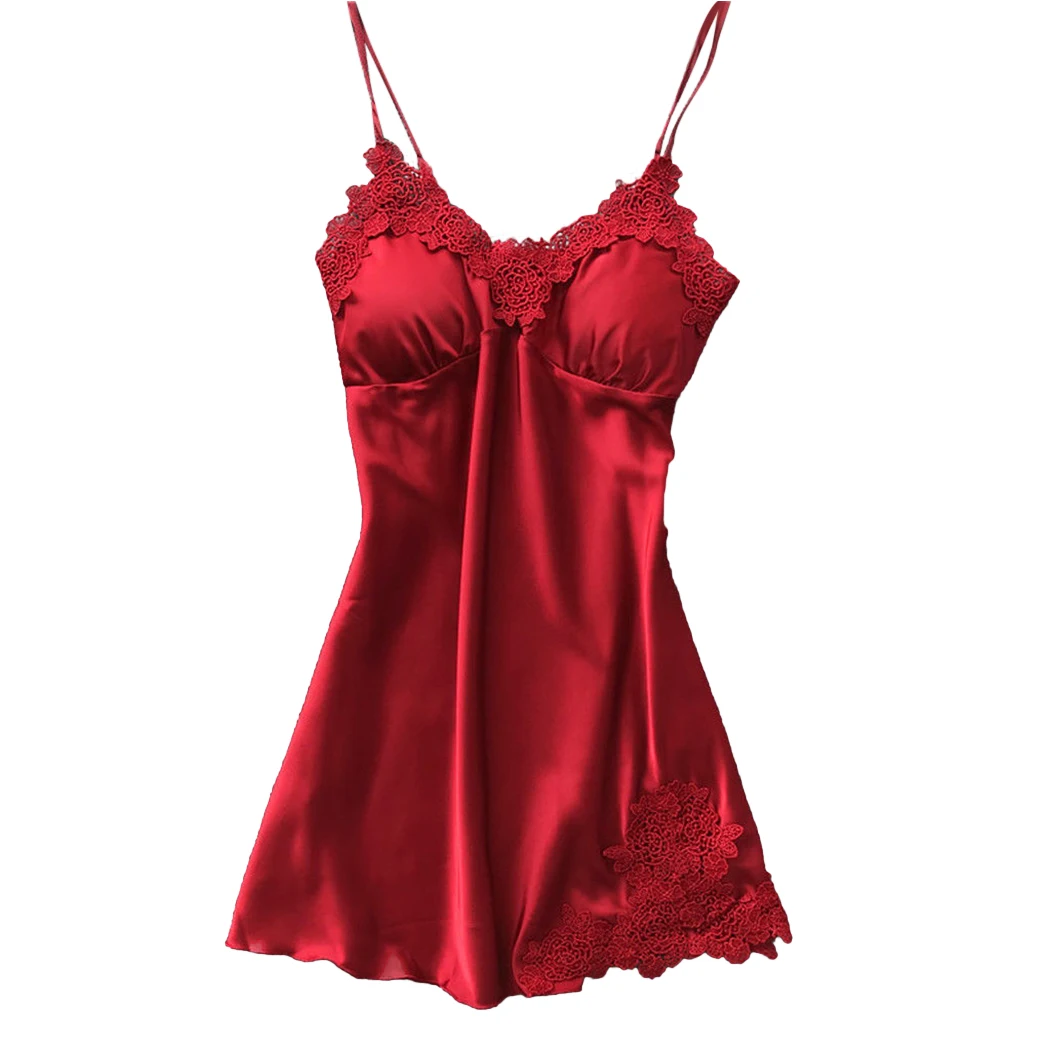 Women Sexy Lingerie Spaghetti Strap Sleepdress Lace Floral Ladies Nightdress Short Mini Solid Color Sleeping Dress Nightwear
Women Sexy Lingerie Spaghetti Strap Sleepdress Lace Floral Ladies Nightdress Short Mini Solid Color Sleeping Dress Nightwear