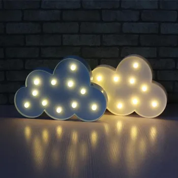 

lovely White Blue Cloud Letter 3D Night Light cuteLED Bulb Flashlights Christmas Decoration Kids Gift Lamp remote control