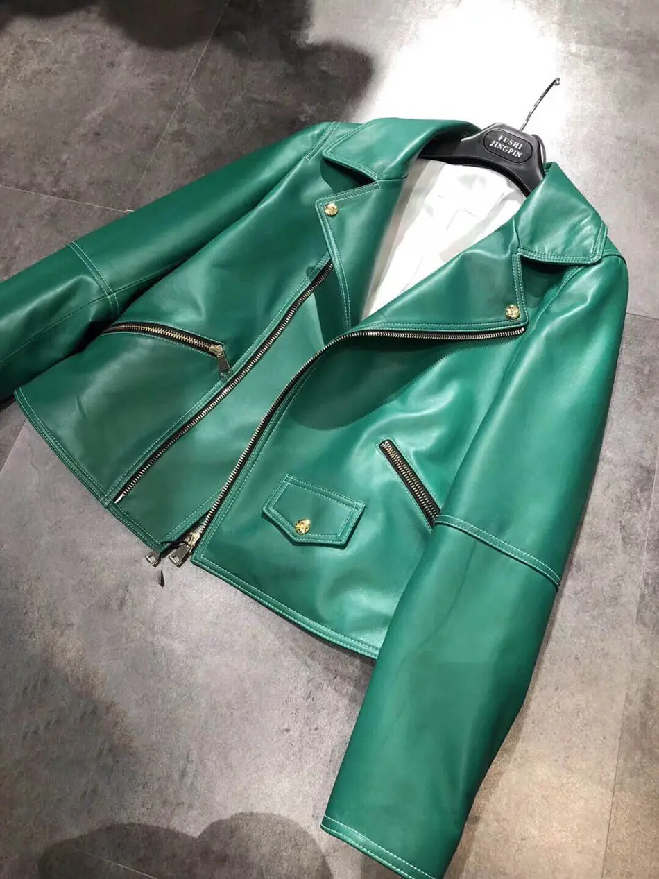 women fashion sheep leather genuine leather jacket (12)
