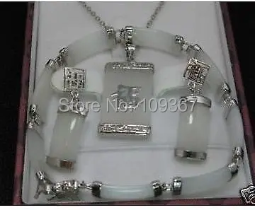 Hot sale Jewellery white stone necklace bracelet earring set Noblest lady's gift fine Silver Hook Jewelry shipping free
Hot sale Jewellery white stone necklace bracelet earring set Noblest lady's gift fine Silver Hook Jewelry shipping free