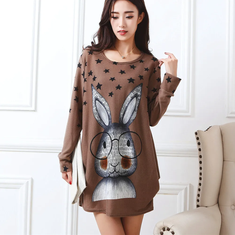 2018 antumn winter Fashion Women long sleeve Dresses Plus Size Dress Loose casual tops tunic pullover cute ribbit print
2018 antumn winter Fashion Women long sleeve Dresses Plus Size Dress Loose casual tops tunic pullover cute ribbit print