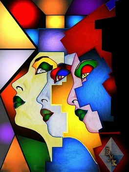 Abstract handmade painting side portrait of 3 women on oil canvas for home decor and wallpaper, gallery
Abstract handmade painting side portrait of 3 women on oil canvas for home decor and wallpaper, gallery