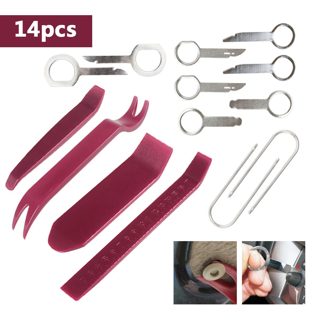14Pcs Portable Auto Car Radio Panel Door Clip Panel Trim Dash Audio Removal Installer Pry Kit Repair Tool Pry Tool Hand Tools
14Pcs Portable Auto Car Radio Panel Door Clip Panel Trim Dash Audio Removal Installer Pry Kit Repair Tool Pry Tool Hand Tools