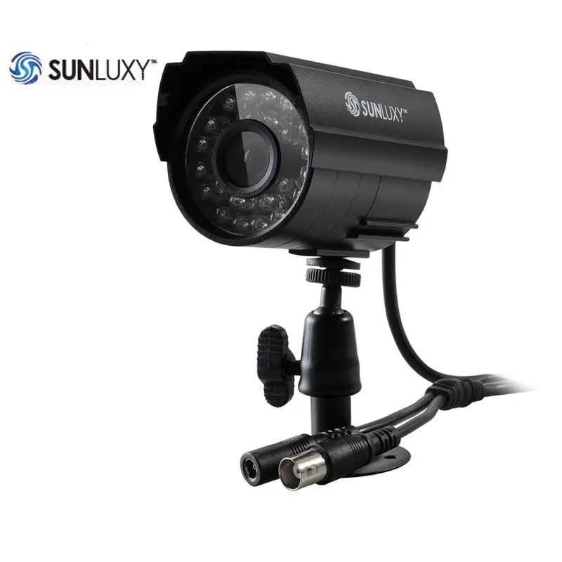 SUNLUXY 700TVL безопасности пуля камера PAL Водонепроницаемый 24 светодиодный IR-CUT ночное