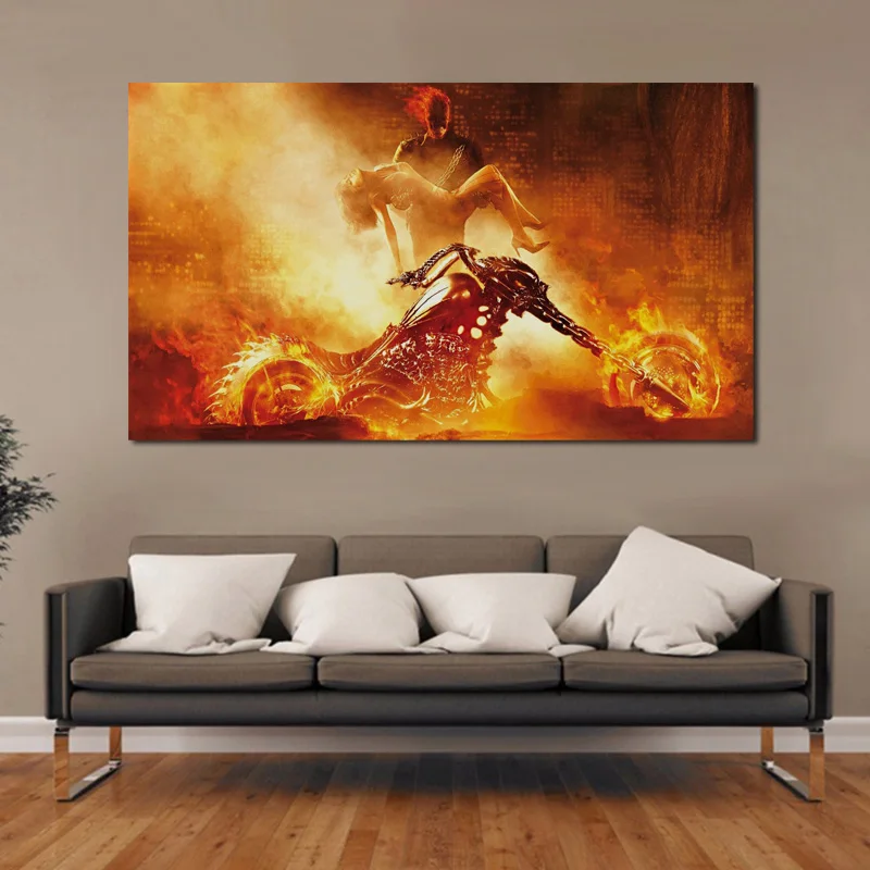 Ghost Rider girl on hand motorcycle burning flame living room decoration home wall art decor wood frame fabric posters MD173
Ghost Rider girl on hand motorcycle burning flame living room decoration home wall art decor wood frame fabric posters MD173