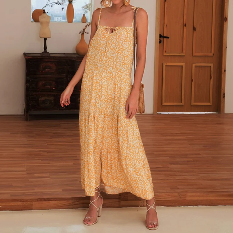 Women Sleeveless Dress Female Print Strappy Strapless Maxi Boho Ladies Summer Holiday Beach Backless Casual Floral Sundress 2019 
Women Sleeveless Dress Female Print Strappy Strapless Maxi Boho Ladies Summer Holiday Beach Backless Casual Floral Sundress 2019